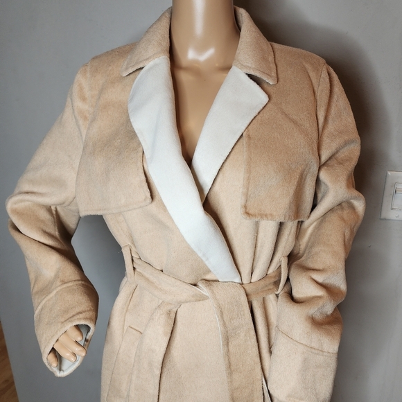 NWT J. Crew Wool Blend Harriet Trench Coat Double-faced Blend Beige Small - Picture 3 of 15